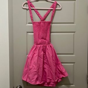Pink Smocked Backless Dress